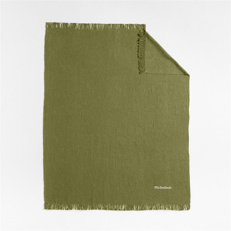 View Personalized Casual Textured Fringe 70"x55" Cyprus Green Throw Blanket details