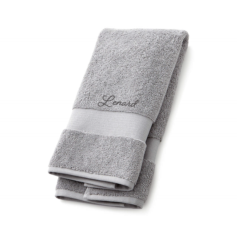 View Personalized Organic Turkish Cotton Grey Hand Towel details