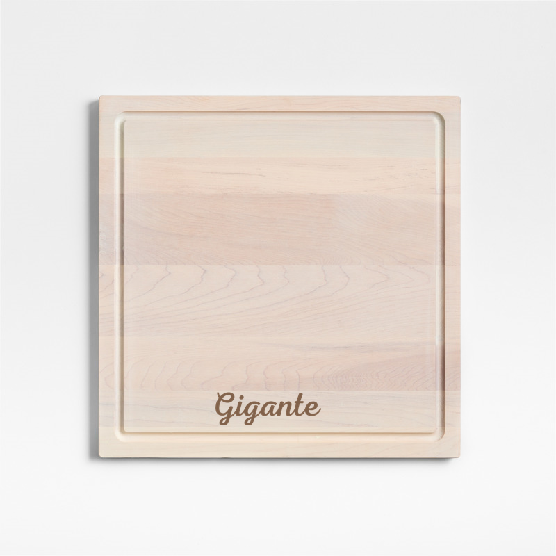 View Personalized Crate & Barrel Reversible Maple Wood Cutting Board 16"x16"x0.75" details