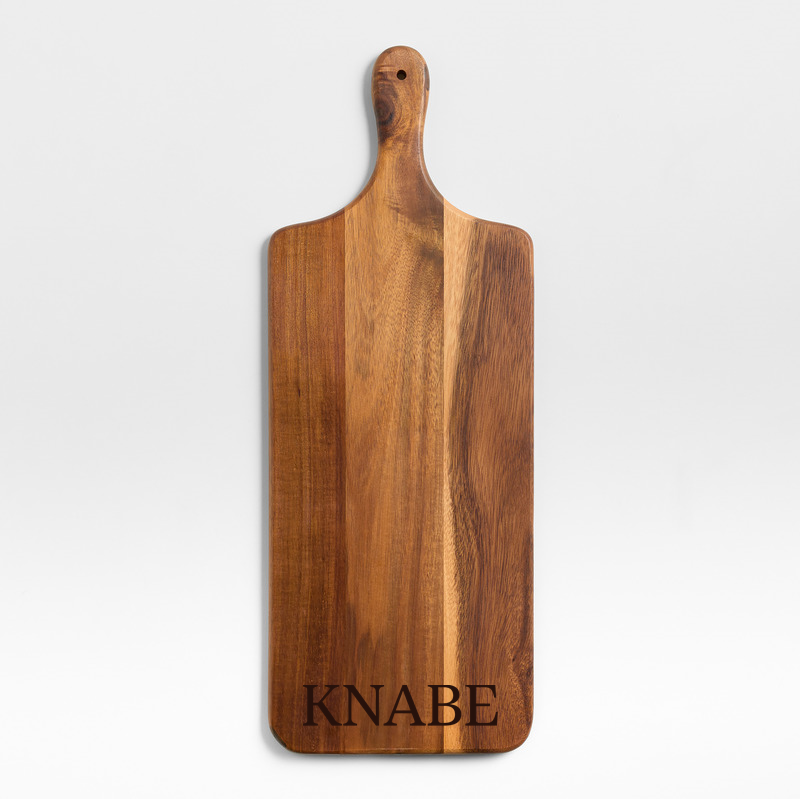 View Personalized Tondo Acacia Paddle Serving Board details