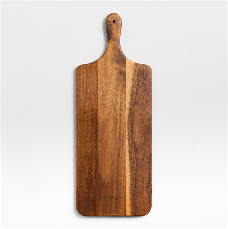 View Personalized Tondo Acacia Paddle Serving Board details