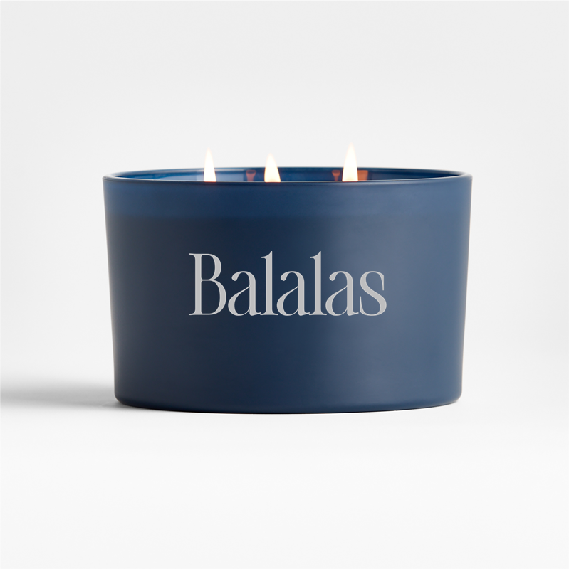 View Personalized Monochrome No. 13 Indigo 3-Wick Scented Candle - Palo Santo, Vetiver and Mandarin details