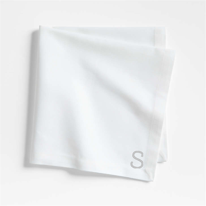 View Personalized Aspen Crisp White Organic Cotton Napkin, Set of 8 details