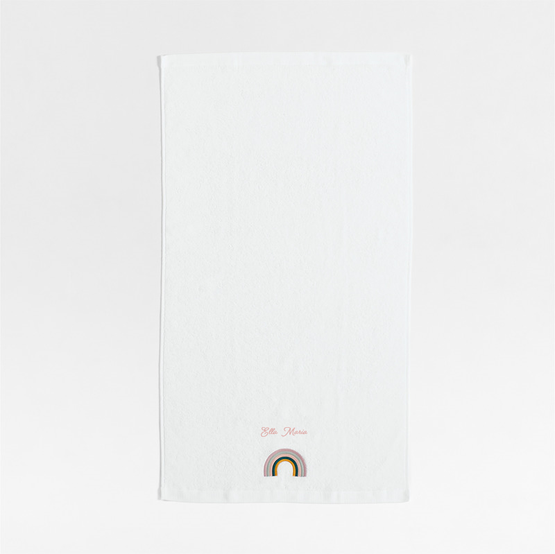 View Personalized Asha Rainbow Embroidered 100% Organic Cotton Kids Bath Towel details