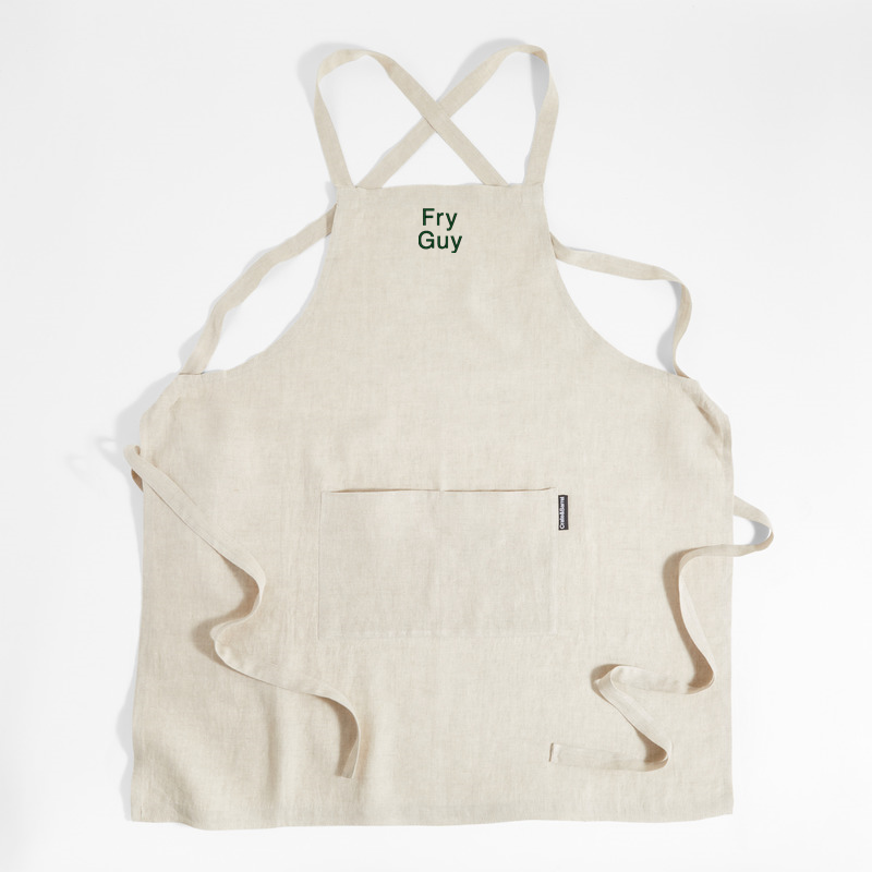 View Personalized Marin Natural Tan European Flax ®-Certified Cotton Apron details