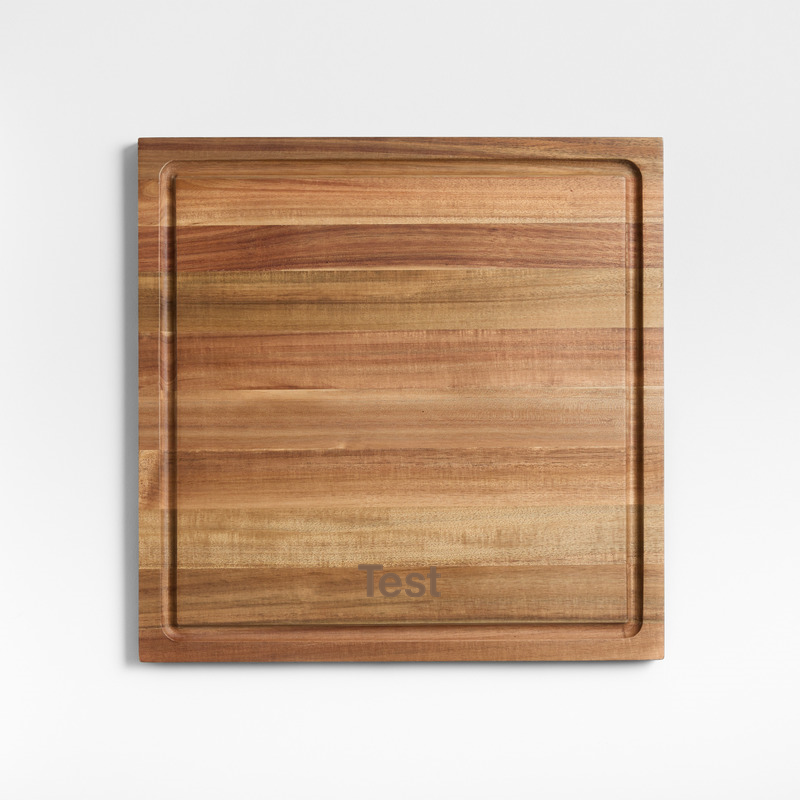 View Personalized Crate & Barrel Acacia Wood Cutting Board 16"x16"x0.75" details