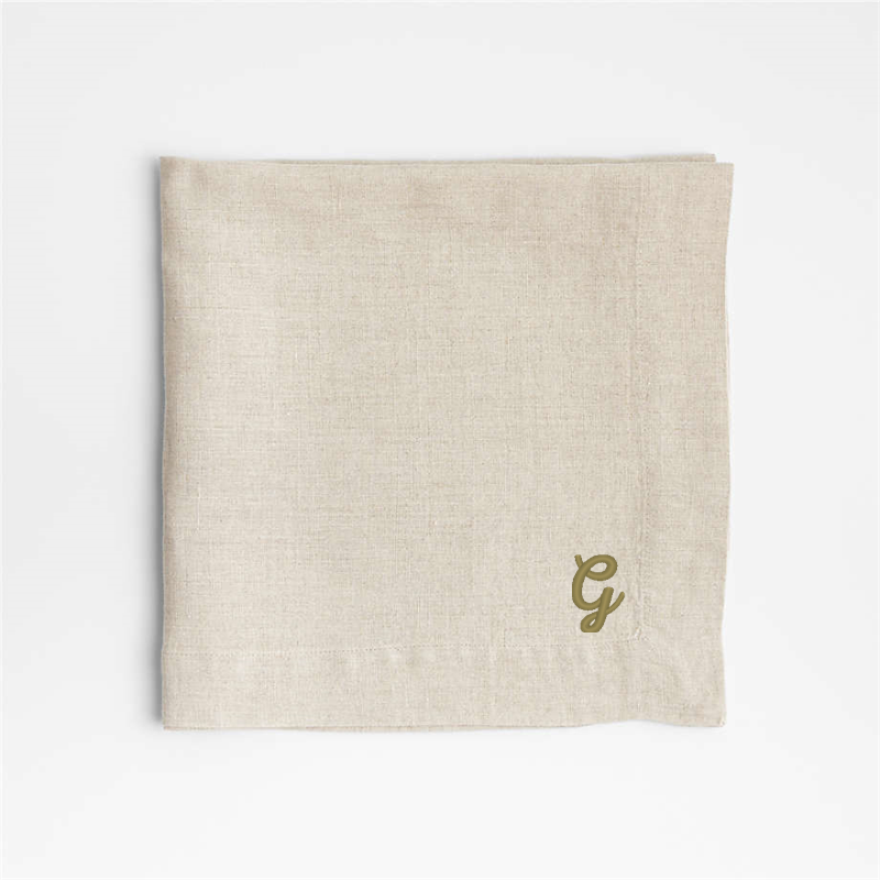 View Personalized Marin Natural EUROPEAN FLAX ™-Certified Linen Napkin, Set of 8 details