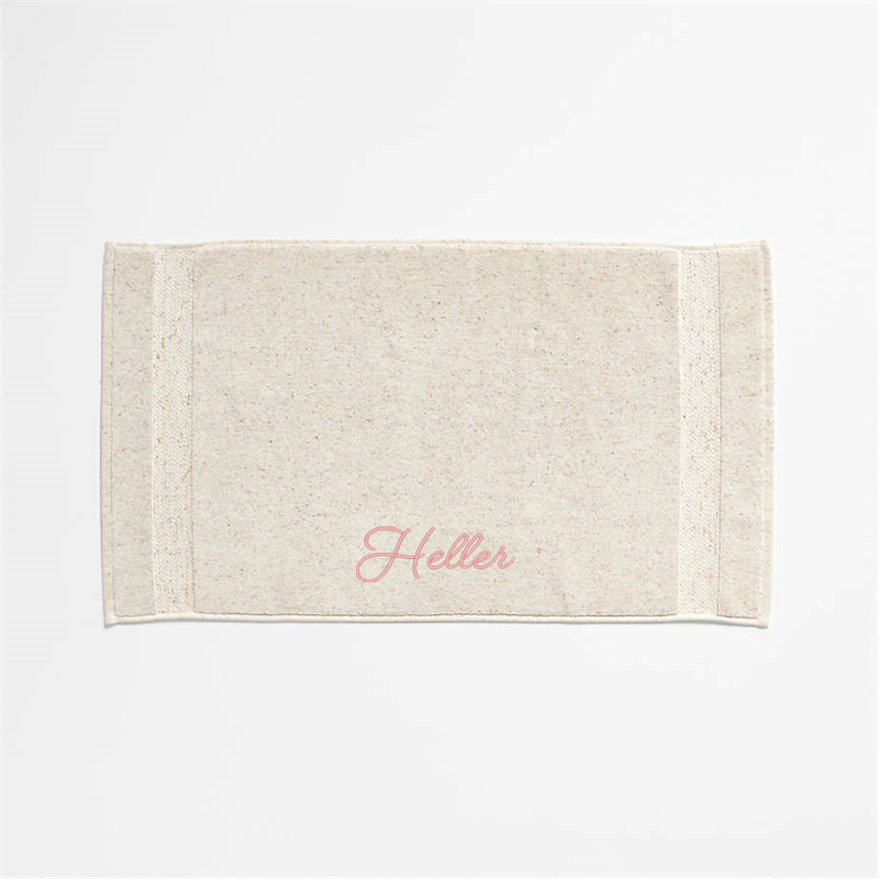 View Personalized Organic Turkish Cotton Natural Beige Fleck Bath Mat 20"x34" details