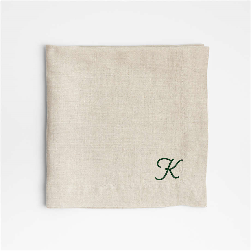 View Personalized Marin Natural EUROPEAN FLAX ™-Certified Linen Napkin, Set of 4 details