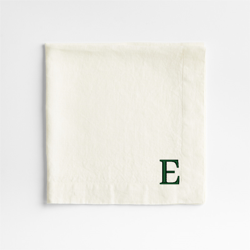 View Personalized Marin Arctic Ivory EUROPEAN FLAX ™-Certified Linen Napkin, Set of 4 details