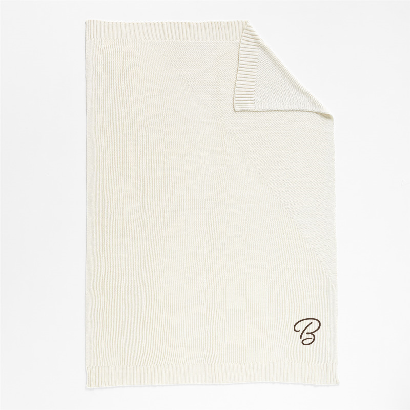 View Personalized Sweater Knit 70"x55" Cream White Throw Blanket details