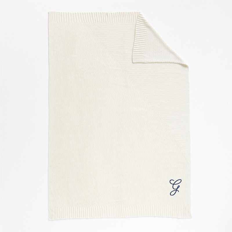 View Personalized Sweater Knit 70"x55" Cream White Throw Blanket details