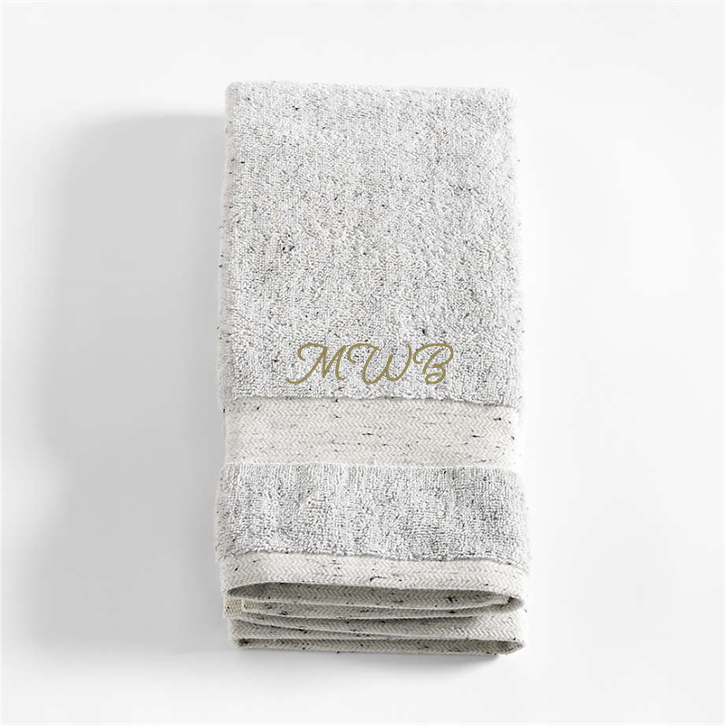 View Personalized Organic Turkish Cotton Grey Fleck Hand Towel details