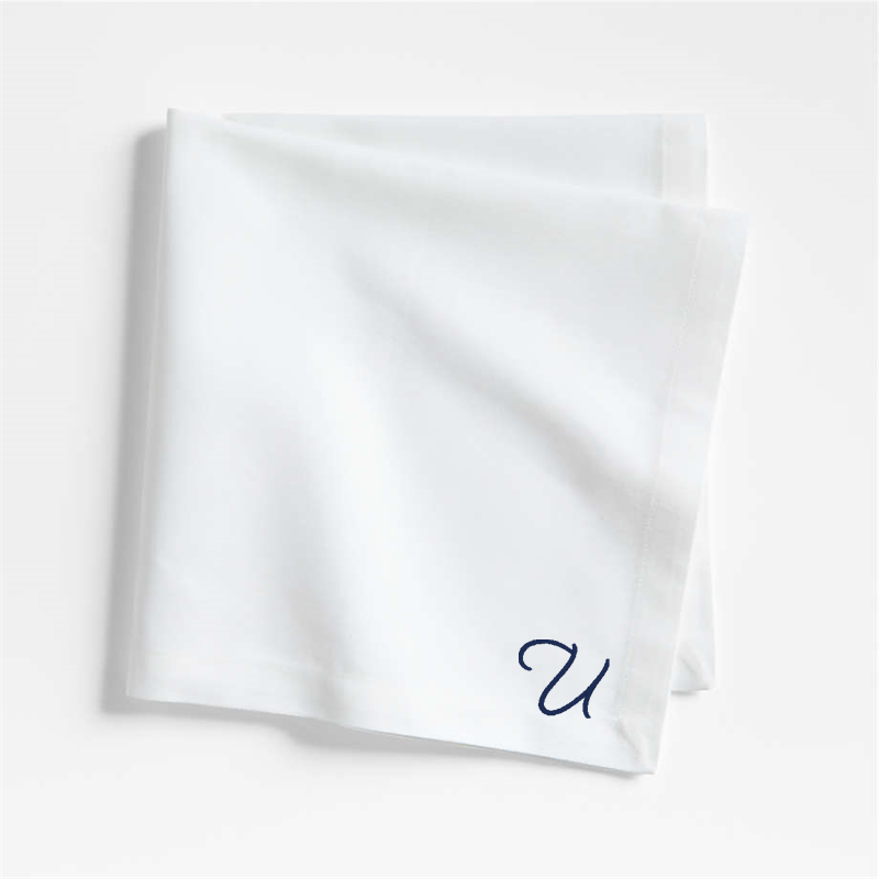 View Personalized Aspen Crisp White Organic Cotton Napkin, Set of 8 details