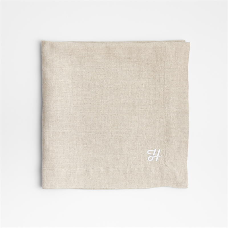 View Personalized Marin Natural EUROPEAN FLAX ™-Certified Linen Napkin, Set of 4 details