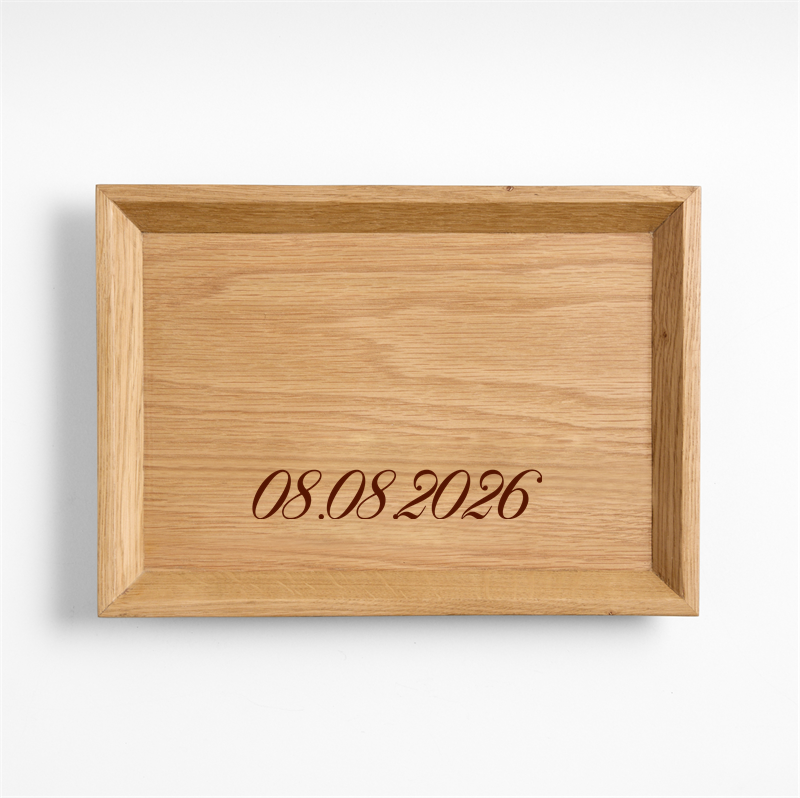 View Personalized Memento Small Natural Oak Wood Tray details