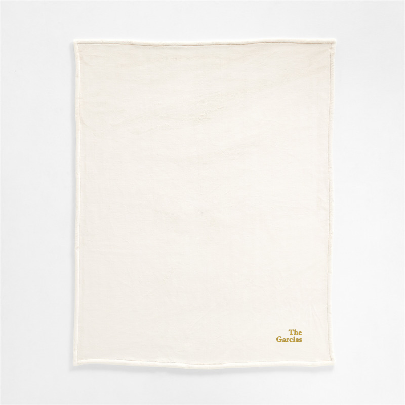 View Personalized Plush 70x55 Pampas Ivory Throw Blanket details