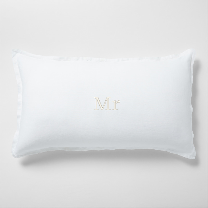 View Personalized Aire Natural European Linen Pampas Ivory King Bed Pillow Sham details