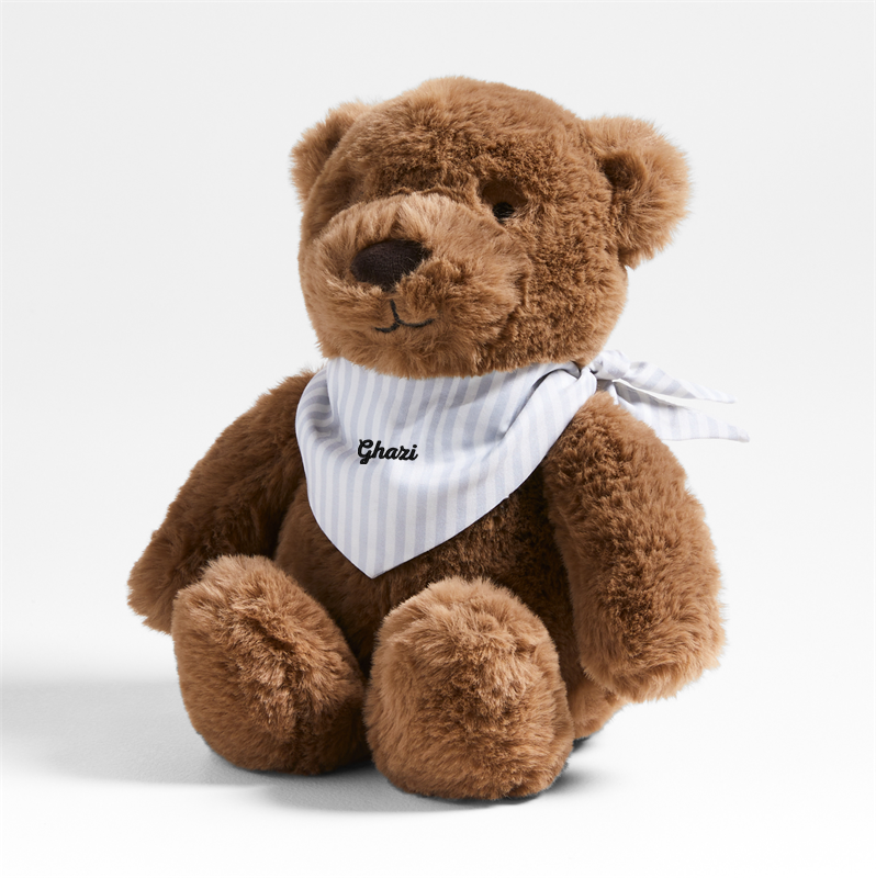 View Personalized Crate Cuddlies Small Brown Bear Kids Stuffed Animal details