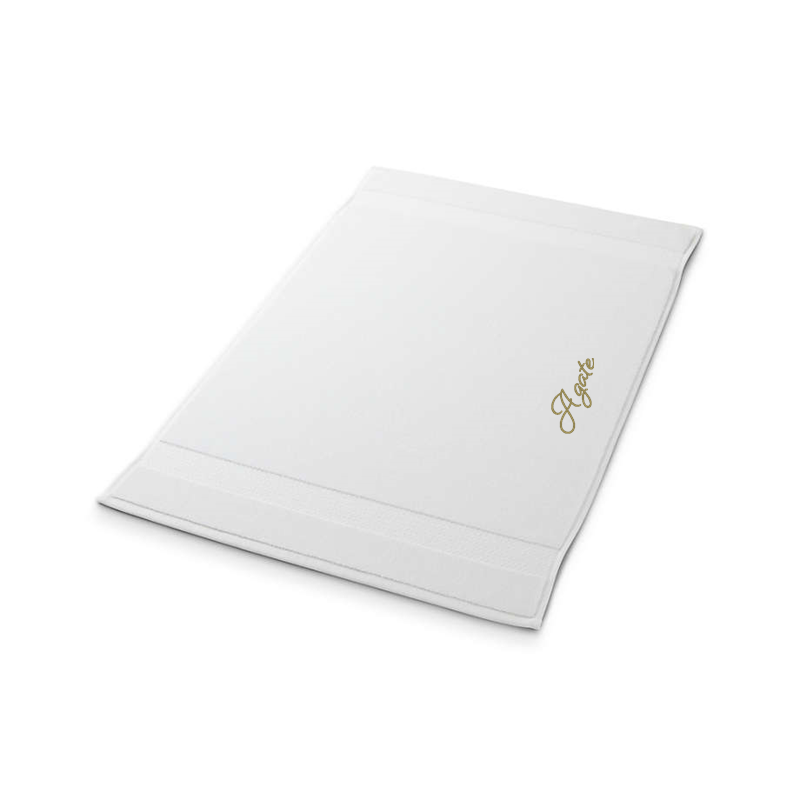 View Personalized Organic Turkish Cotton White Bath Mat 20"x34" details