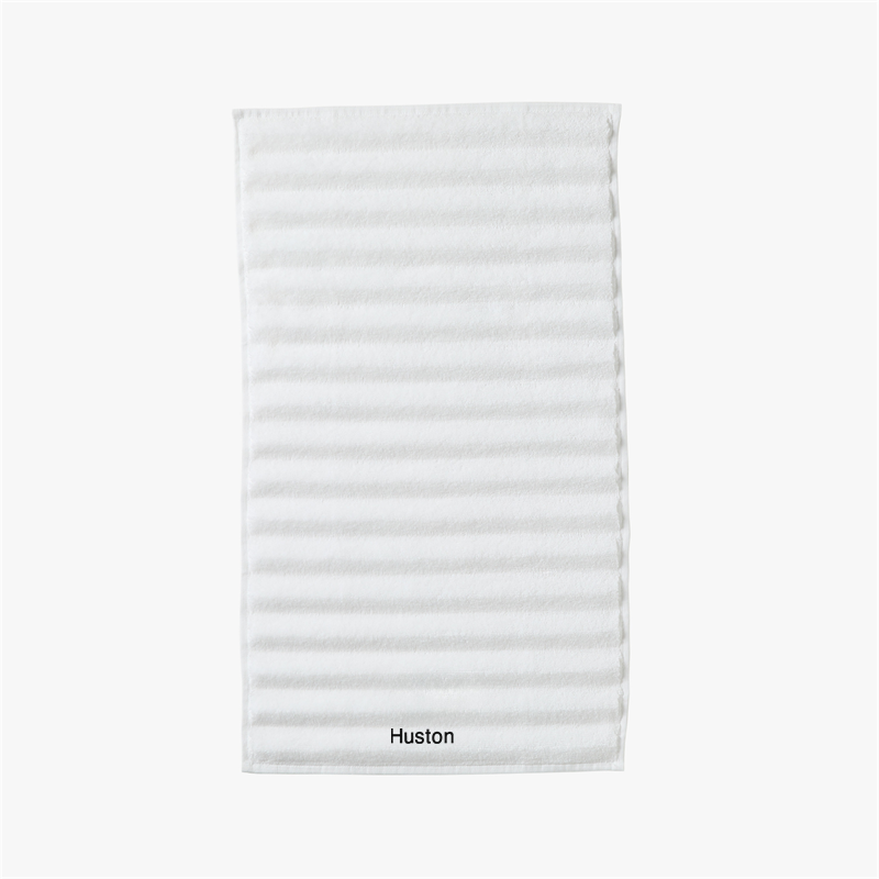 View Personalized Matin Wavy Organic Cotton White Hand Towel details
