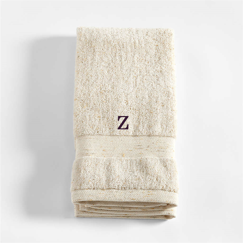 View Personalized Organic Turkish Cotton Natural Beige Fleck Hand Towel details