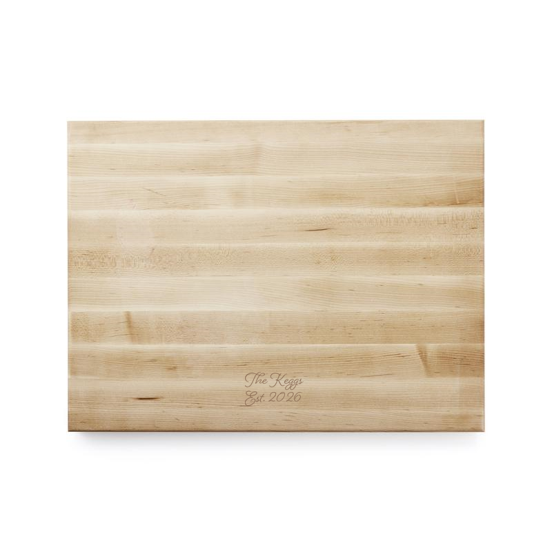View Personalized John Boos 20"x15" Edge Grain Maple Cutting Board details