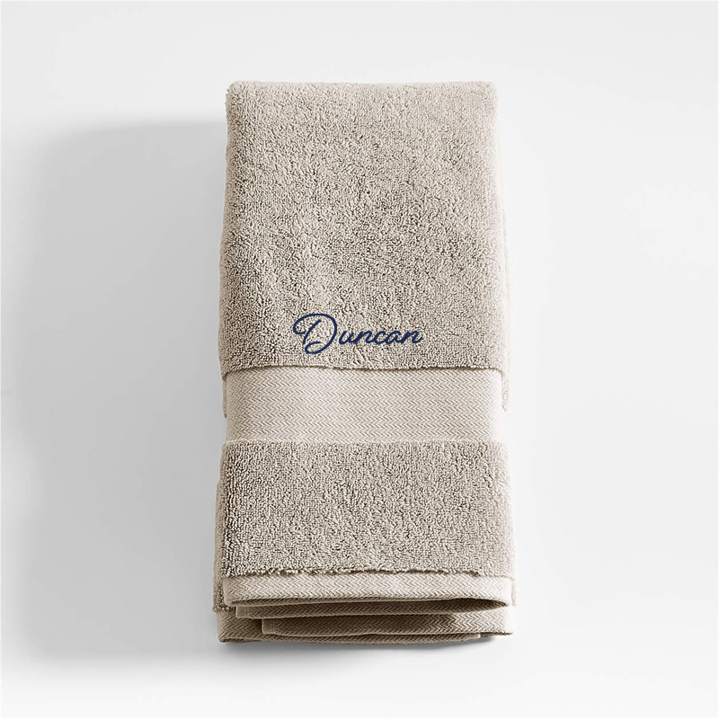 View Personalized Organic Turkish Cotton Taupe Hand Towel details