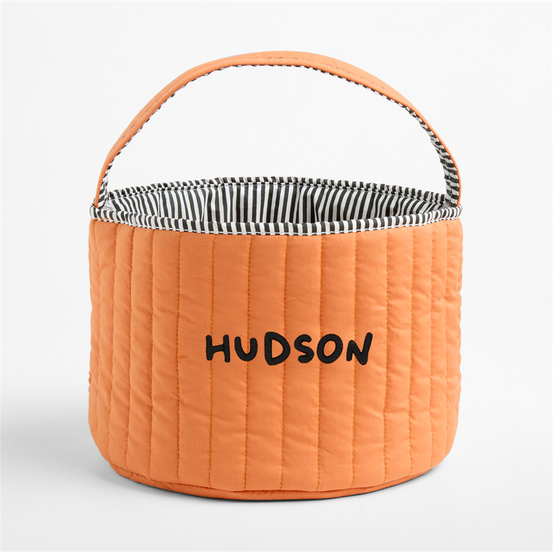 View Personalized Quilted Pumpkin Kids Halloween Treat Bag details