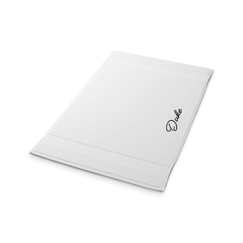 View Personalized Organic Turkish Cotton White Bath Mat 20"x34" details
