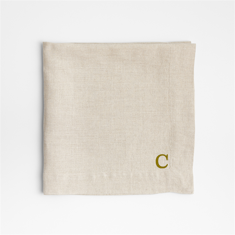 View Personalized Marin Natural European Linen Napkin, Set of 8 details