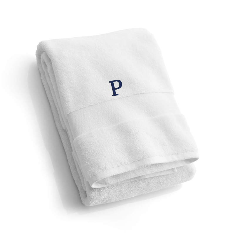 View Personalized Classic Organic Turkish Cotton White Bath Towels, Set of 2 details