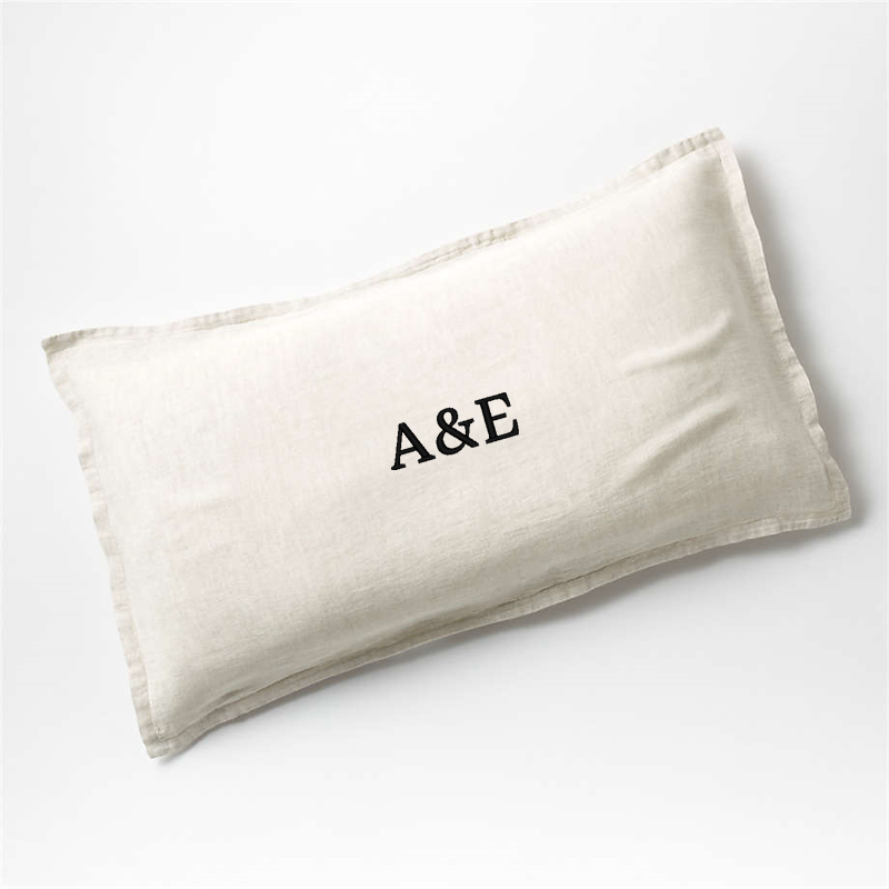 View Personalized Aire Natural EUROPEAN FLAX ™-Certified Linen Warm Natural King Bed Pillow Sham details