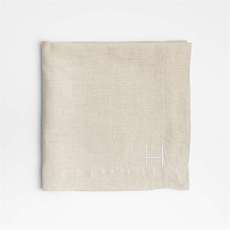 View Personalized Marin Natural EUROPEAN FLAX ™-Certified Linen Napkin, Set of 8 details