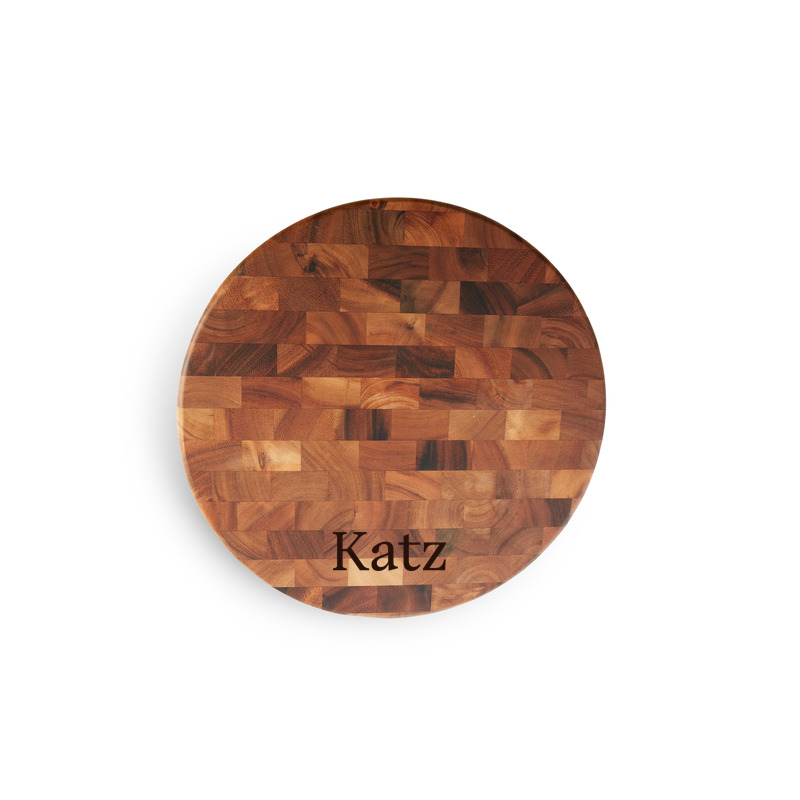 View Personalized Round End-Grain Cutting Board details