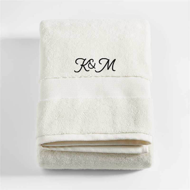 View Personalized Organic Turkish Cotton Ivory Bath Towel details