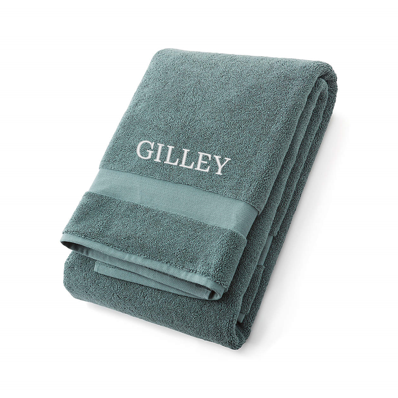 View Personalized Organic Turkish Cotton Ocean Blue Bath Sheet details