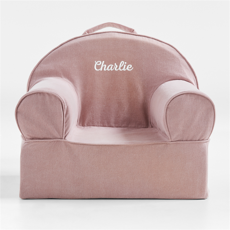View Personalized Small Lilac Mauve Organic Cotton Kids Lounge Nod Chair details