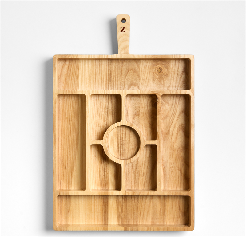 View Personalized Carson Large Sectioned Ash Wood Serving Board details
