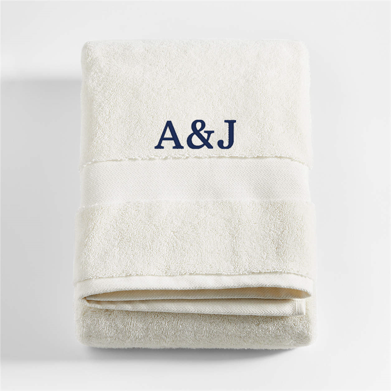 View Personalized Classic Organic Turkish Cotton Ivory Bath Towel details