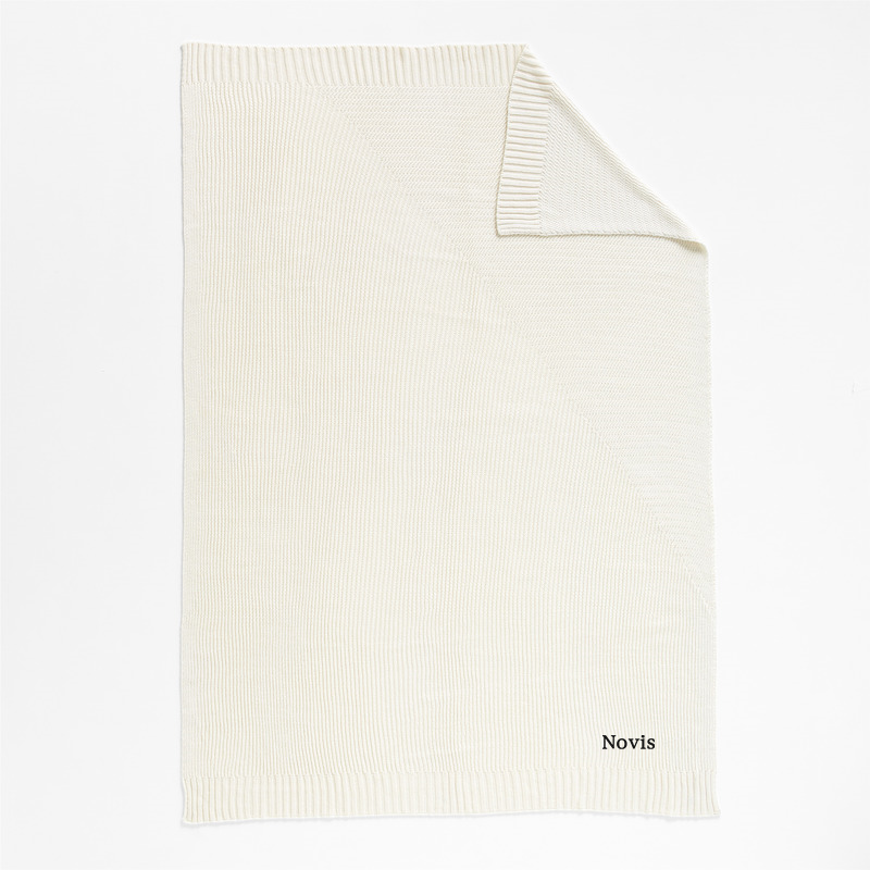 View Personalized Sweater Knit 70"x55" Cream White Throw Blanket details