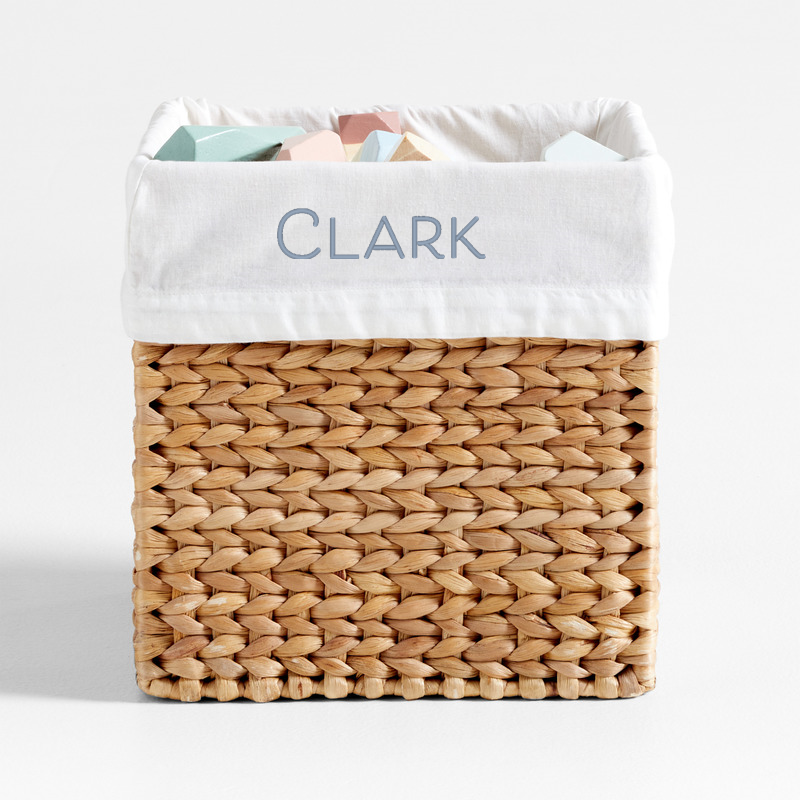 View Personalized Wonderful Wicker Organic Cotton Shelf Storage Bin Liner details
