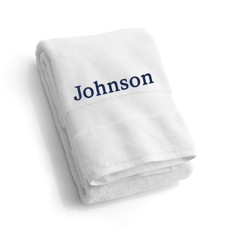 View Personalized Classic Organic Turkish Cotton White Bath Towel details