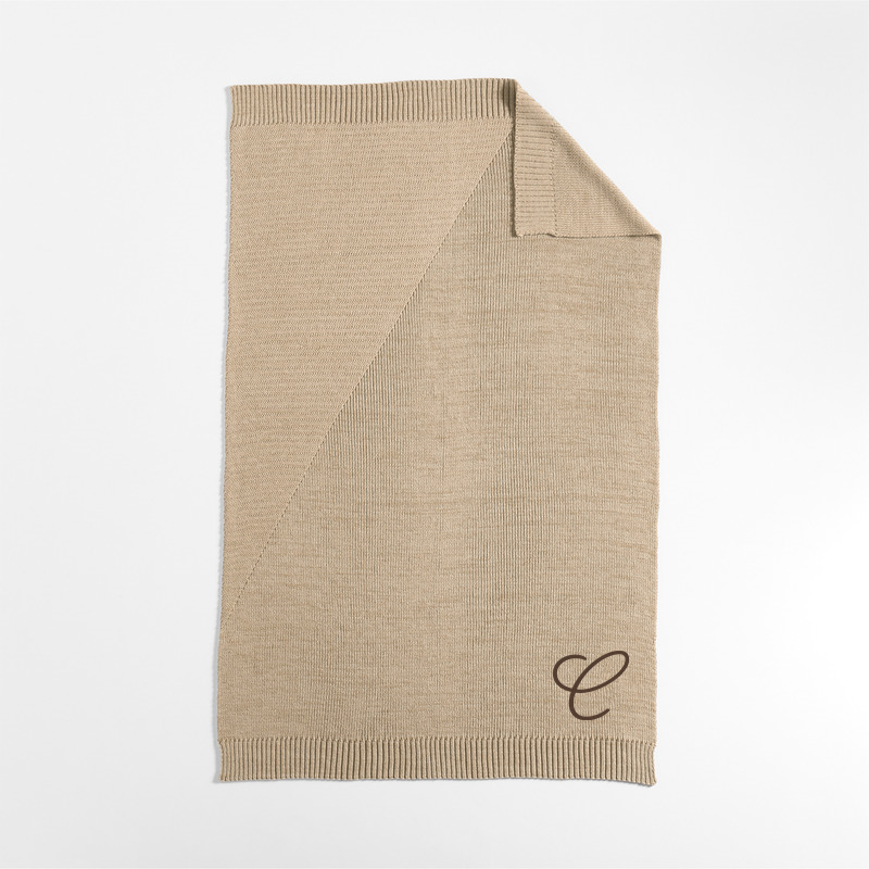 View Personalized Sweater Knit 70"x55" Chestnut Beige Throw Blanket details