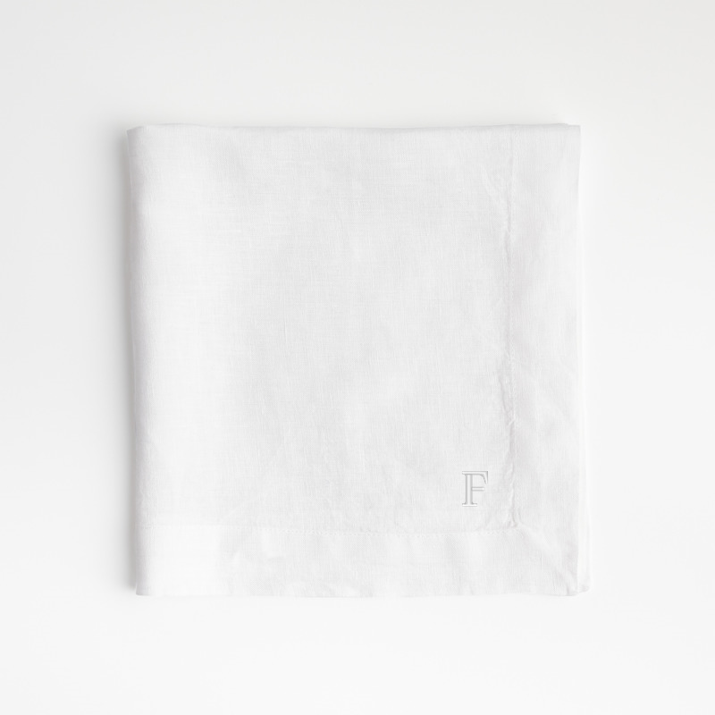 View Personalized Marin White EUROPEAN FLAX ™-Certified Linen Napkin details