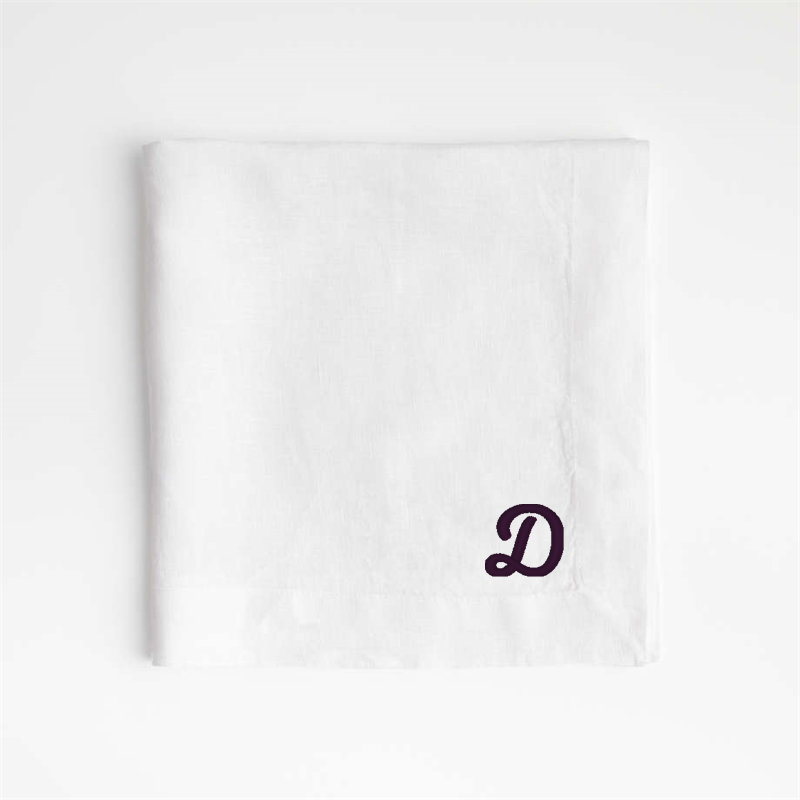 View Personalized Marin White EUROPEAN FLAX ™-Certified Linen Napkin, Set of 4 details