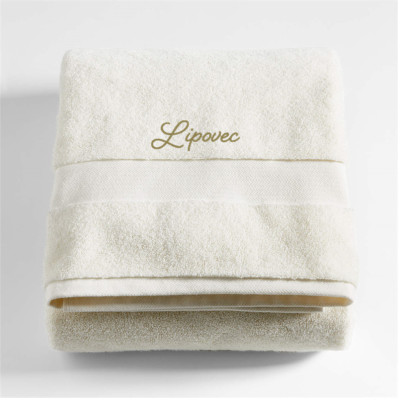 View Personalized Classic Organic Turkish Cotton Ivory Bath Sheet details