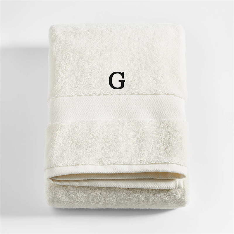 View Personalized Classic Organic Turkish Cotton Ivory Bath Towel details