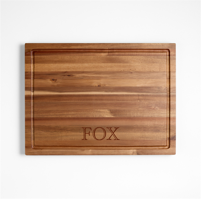 View Personalized Crate & Barrel Acacia Wood Cutting Board 20"x15"x1.25" details