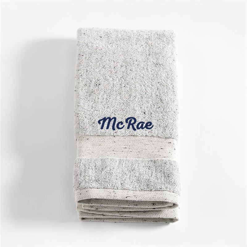 View Personalized Organic Turkish Cotton Grey Fleck Hand Towel details